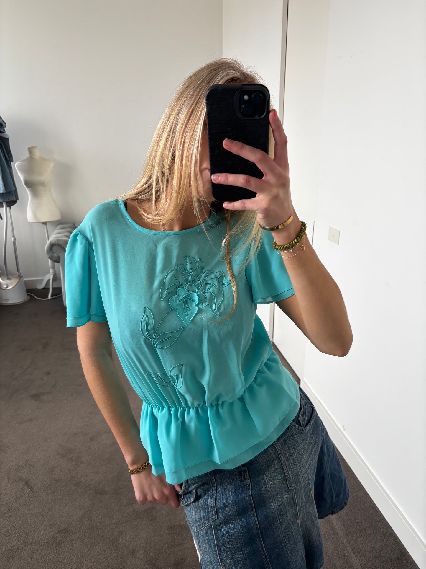 Sheer blue tee