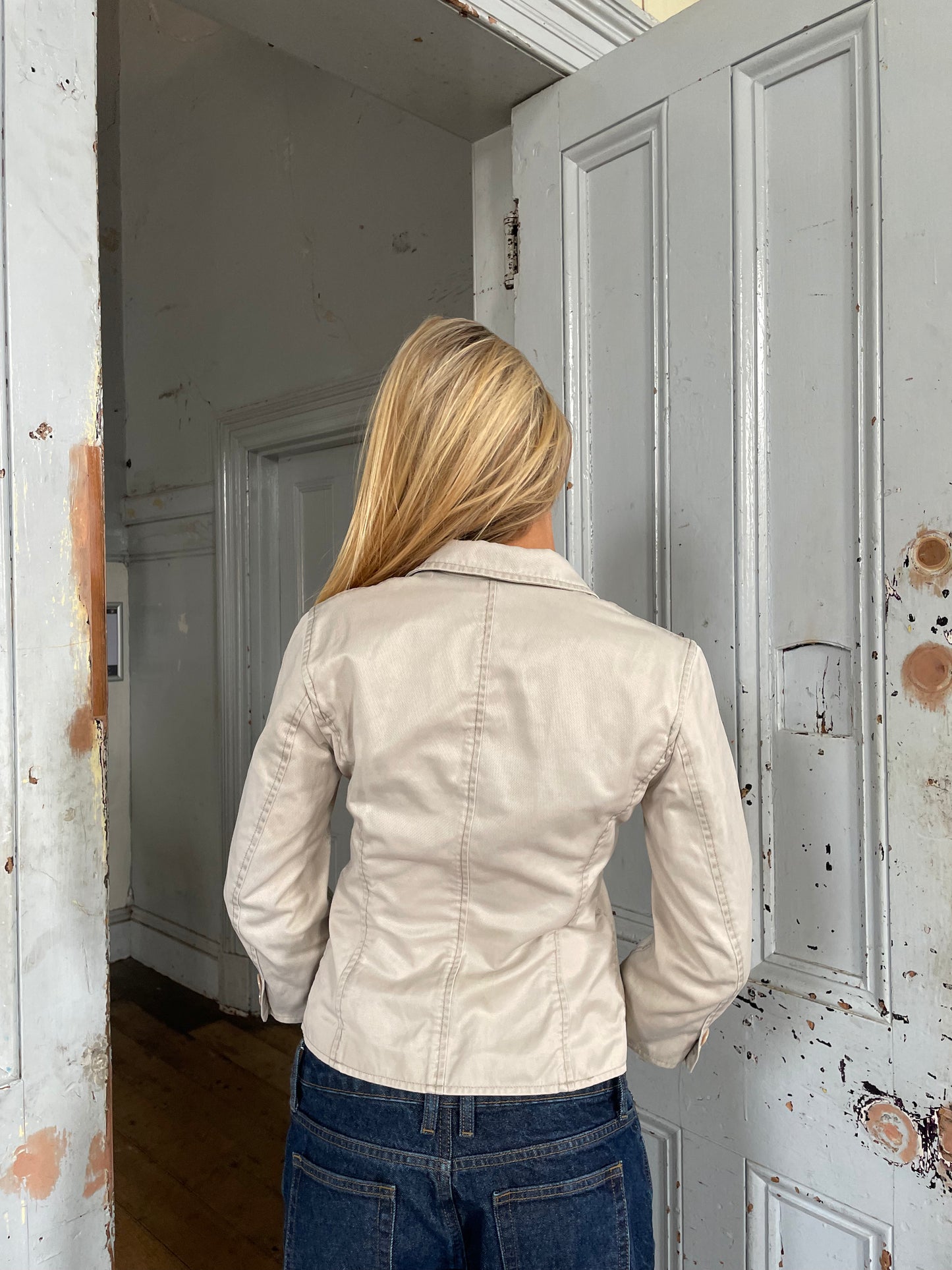 Jigsaw Cropped cotton blazer jacket