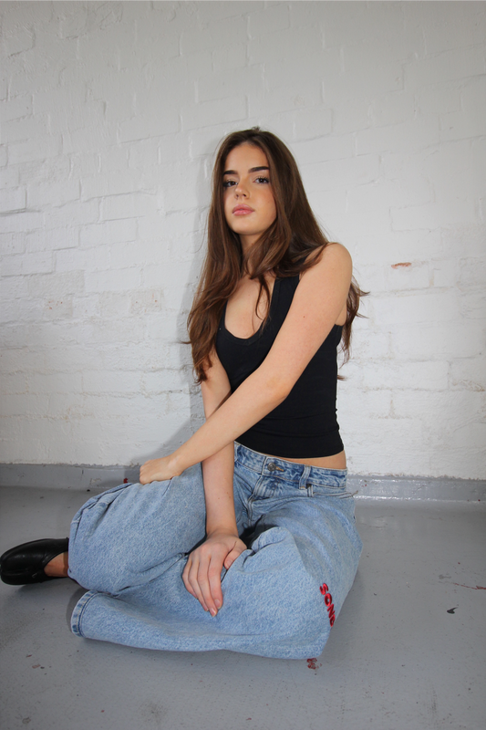 Knee Print- Chilli // Baggy Jean