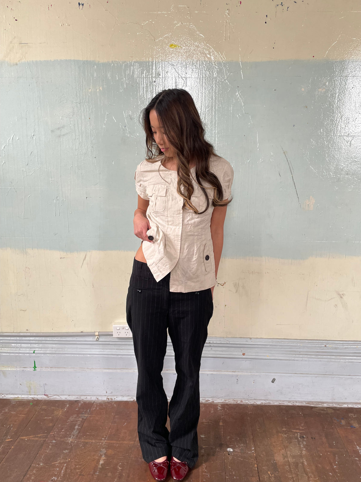 Promod Cap Sleeve Blouse