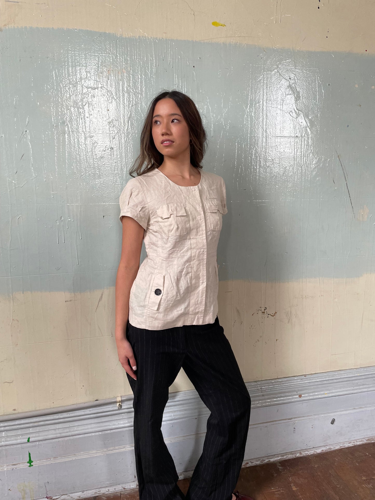 Promod Cap Sleeve Blouse