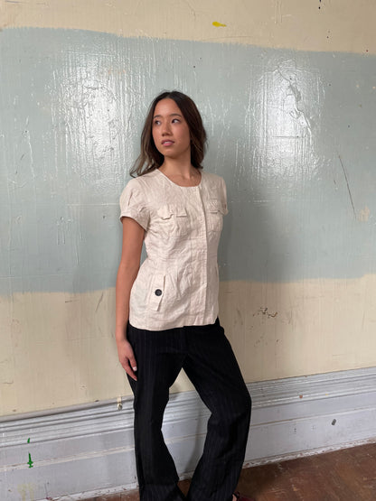 Promod Cap Sleeve Blouse
