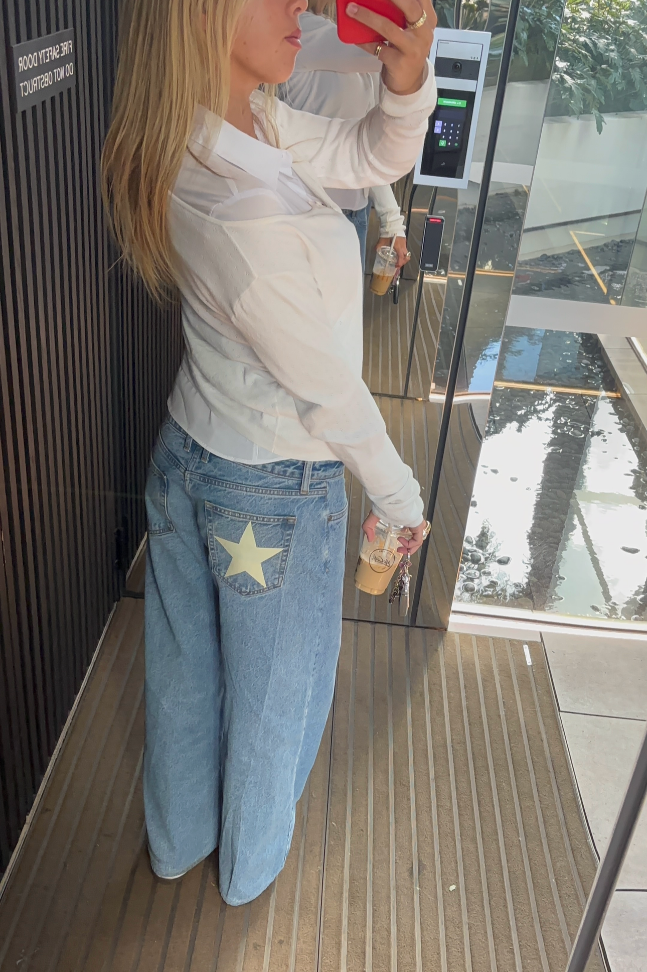 Cream star print- Left Pocket