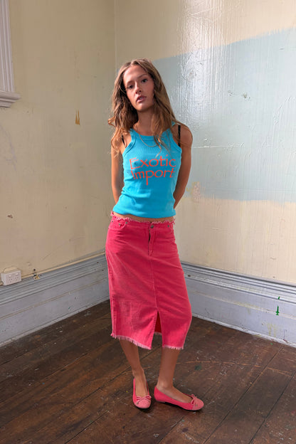 Vintage Hot pink denim skirt