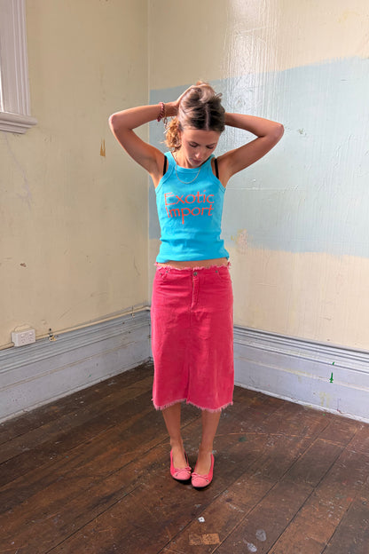 Vintage Hot pink denim skirt