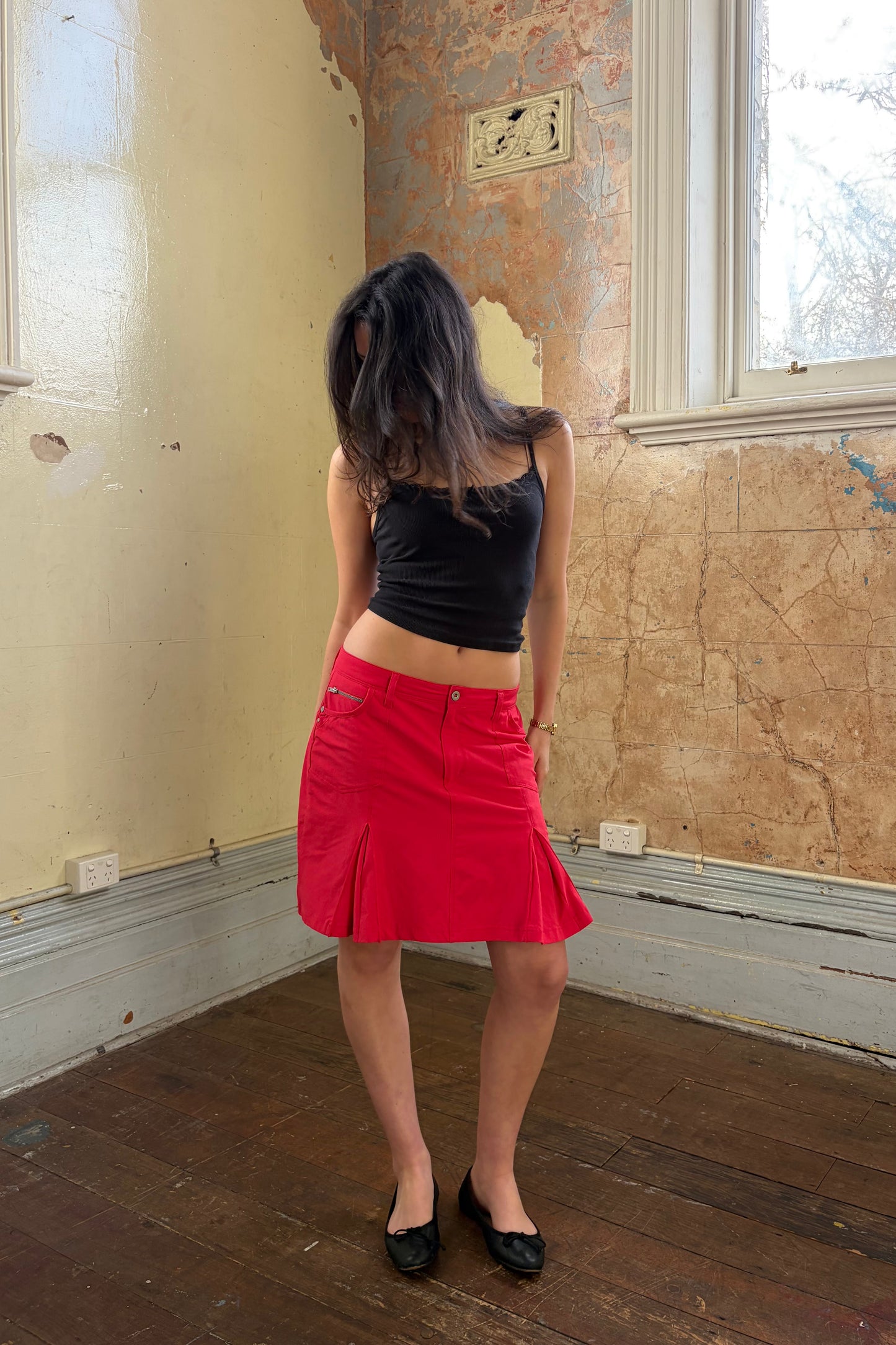 Vintage Fuchsia Panelled Skirt