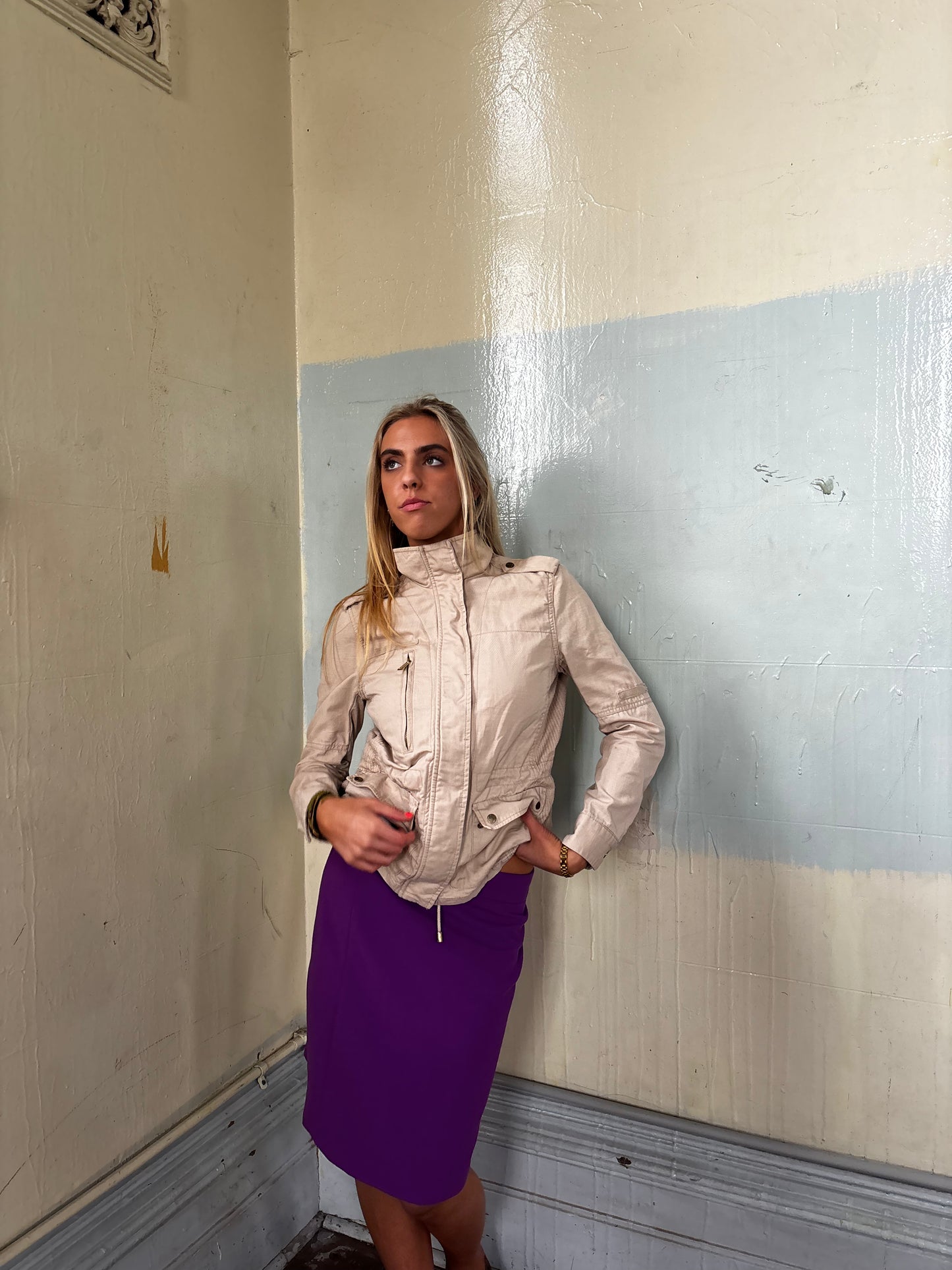 H&M High neck cream jacket