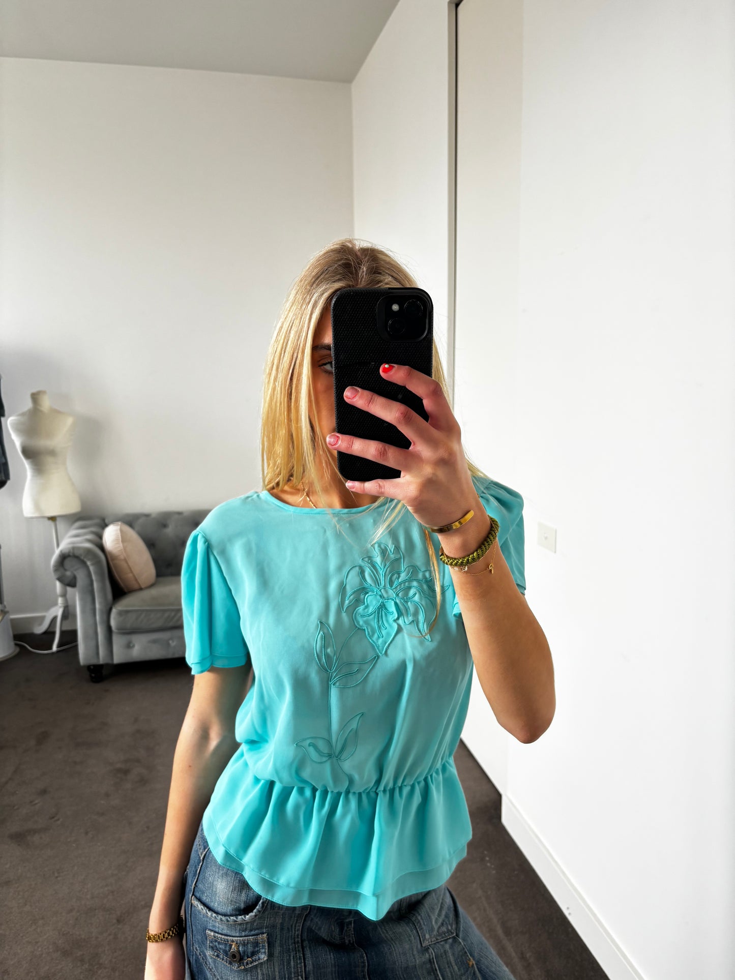 Sheer blue tee