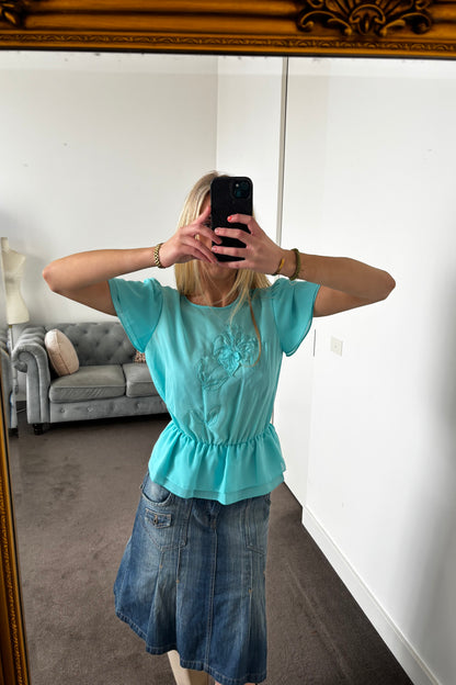 Sheer blue tee
