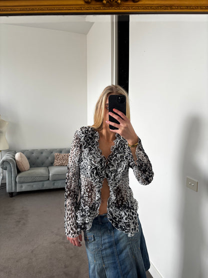 Lisa Tossa Sheer ruffle blouse