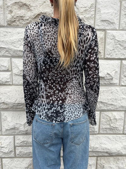 Lisa Tossa Sheer ruffle blouse