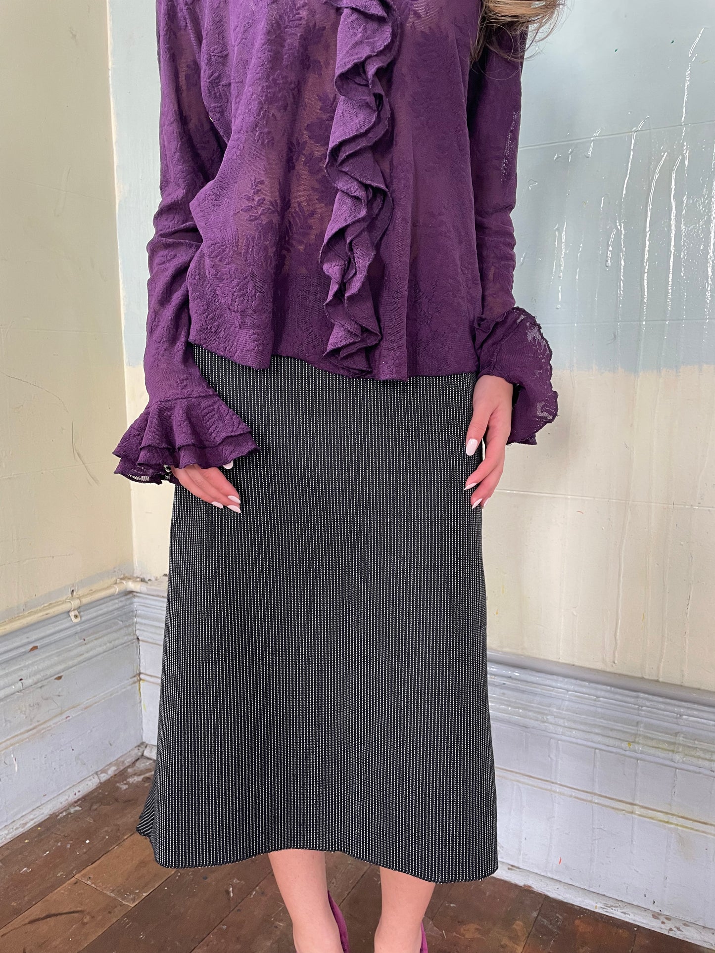 T.L Wood Polkadot Asymmetric skirt