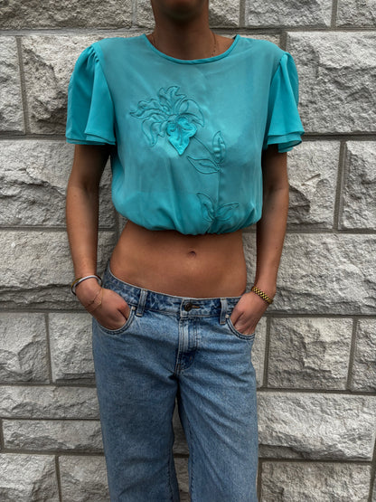 Sheer blue tee