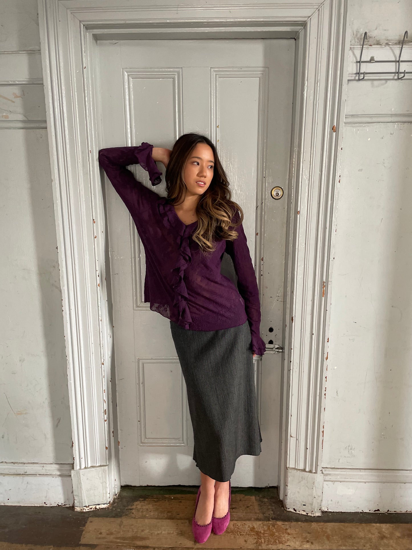 T.L Wood Polkadot Asymmetric skirt