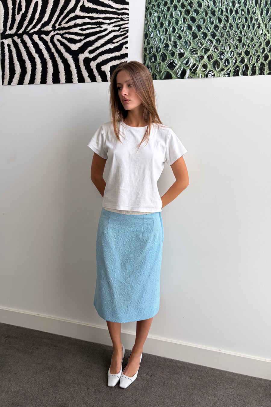 Vintage Baby Blue Midi skirt