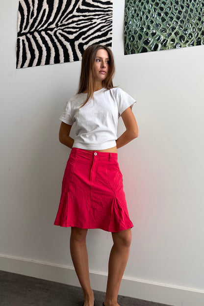 Vintage Fuchsia Panelled Skirt