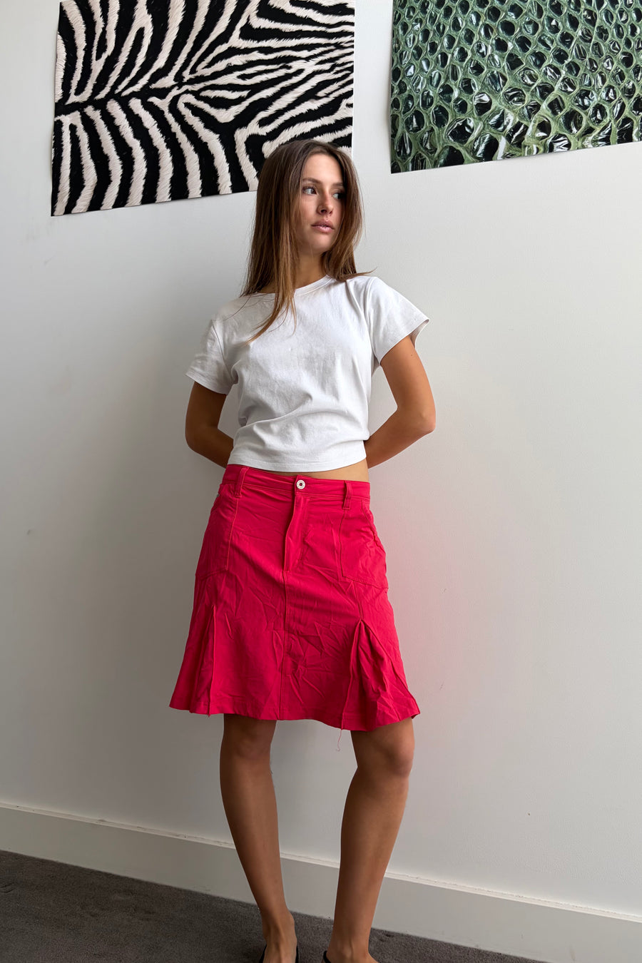 Vintage Fuchsia Panelled Skirt