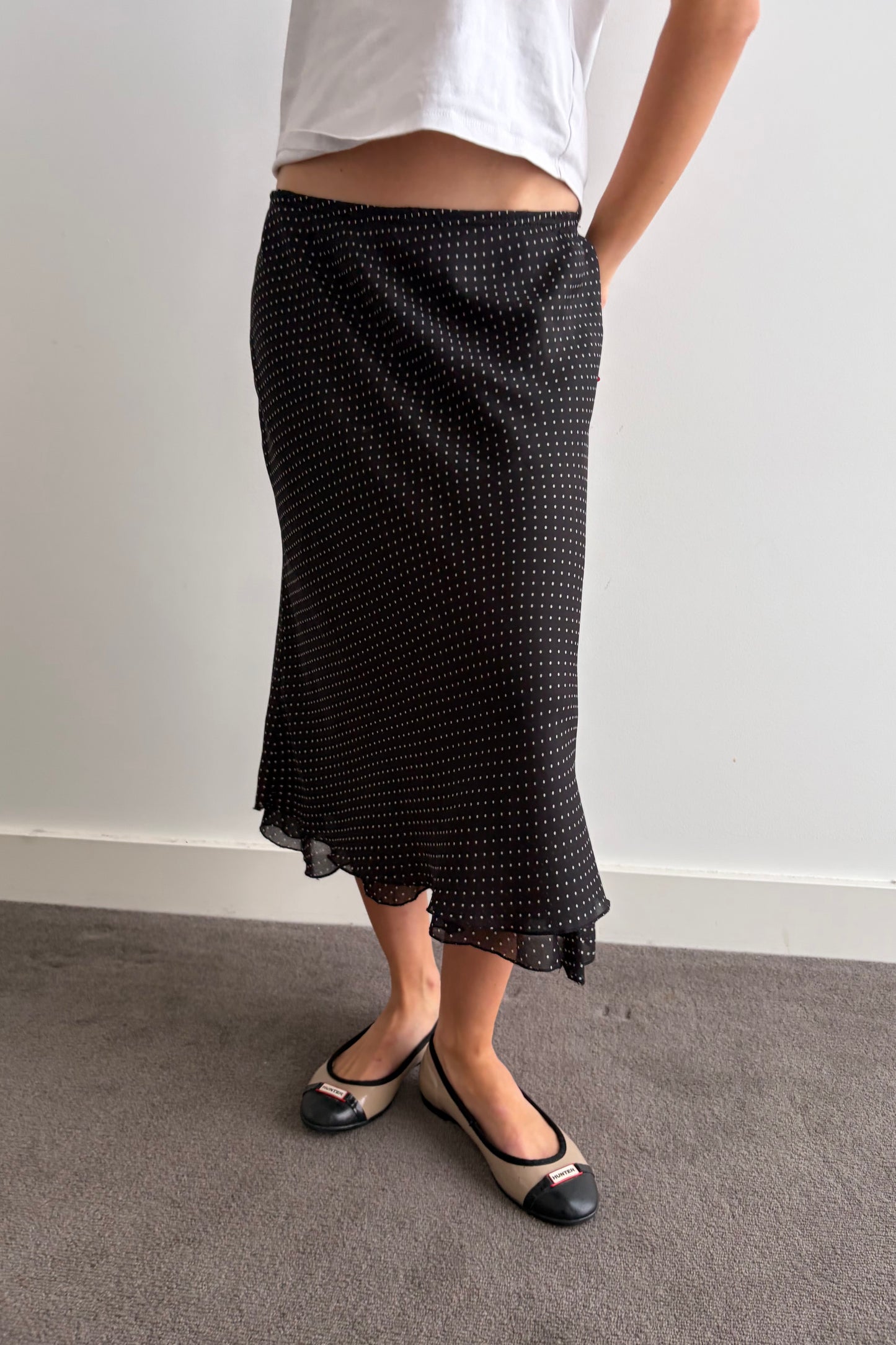 Vintage Spotty Midi Skirt