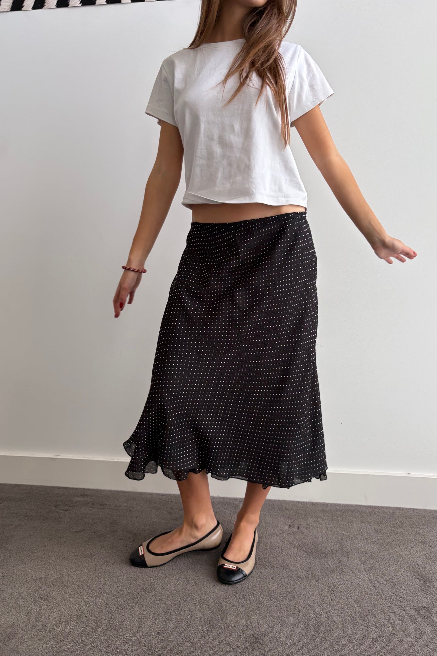 Vintage Spotty Midi Skirt