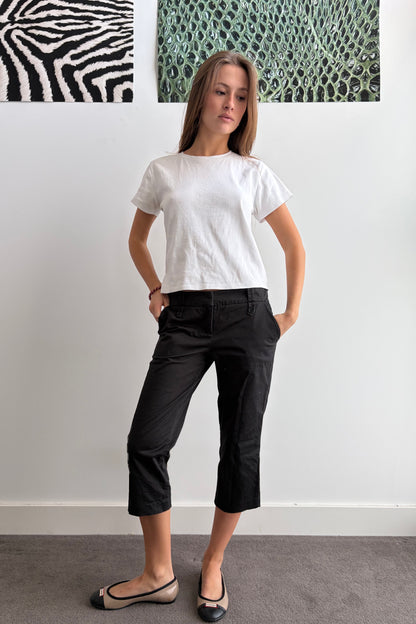 Vintage Black Tailored Capris