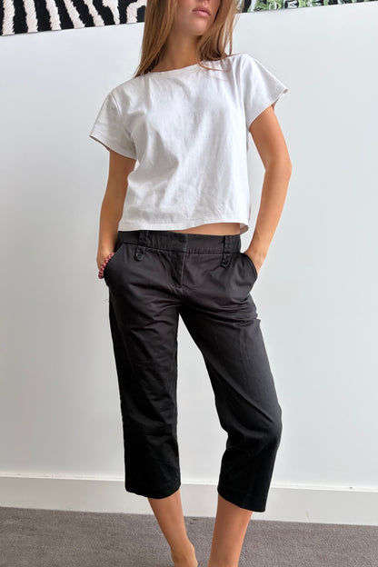 Vintage Black Tailored Capris
