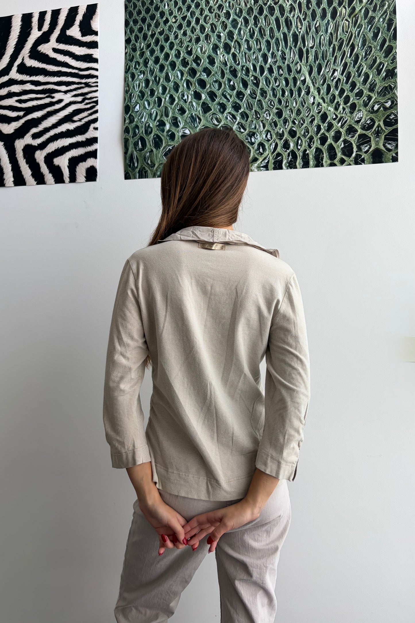 Vintage Cream Button-Up Top