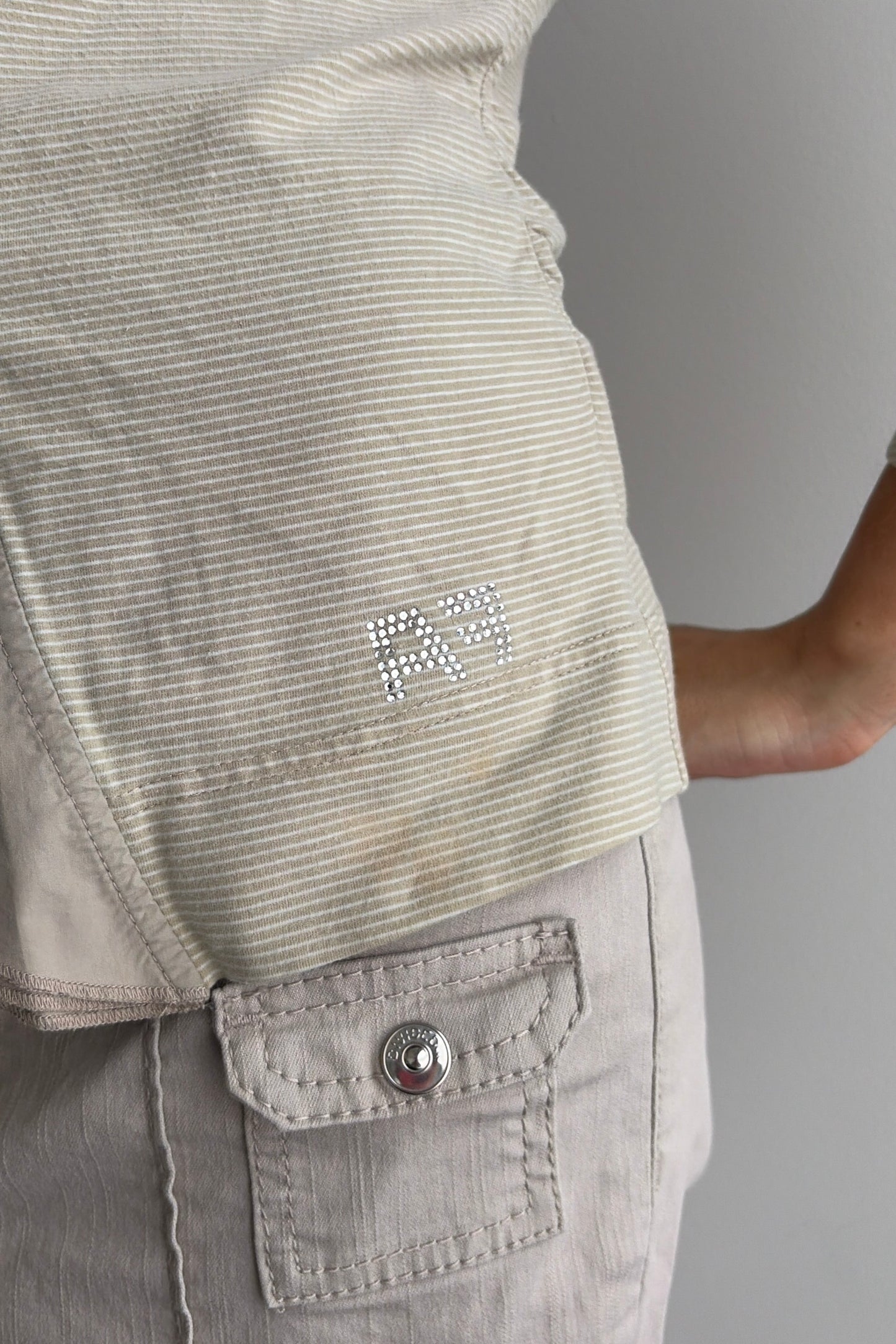 Vintage Cream Button-Up Top