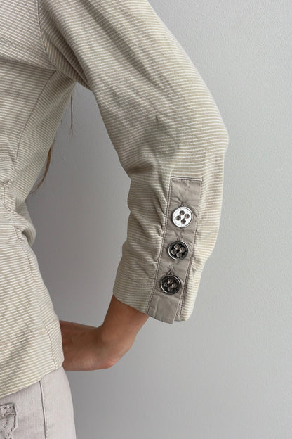 Vintage Cream Button-Up Top