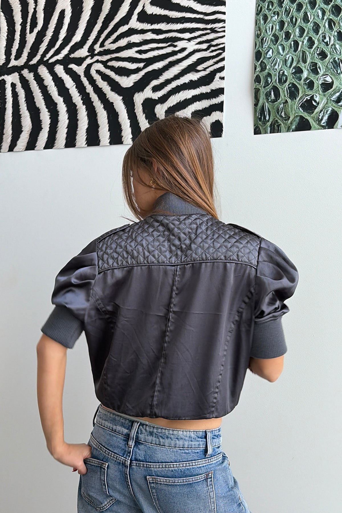Vintage Puff Sleeve Quilted Jacket
