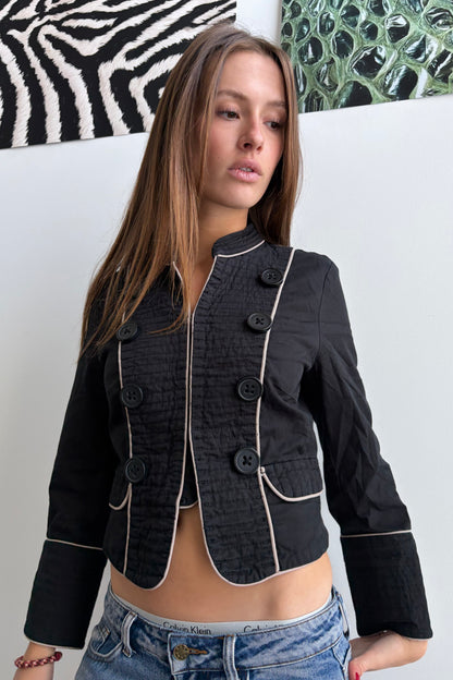 Vintage Black Button Detail Jacket