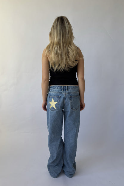 Cream star print- Left Pocket