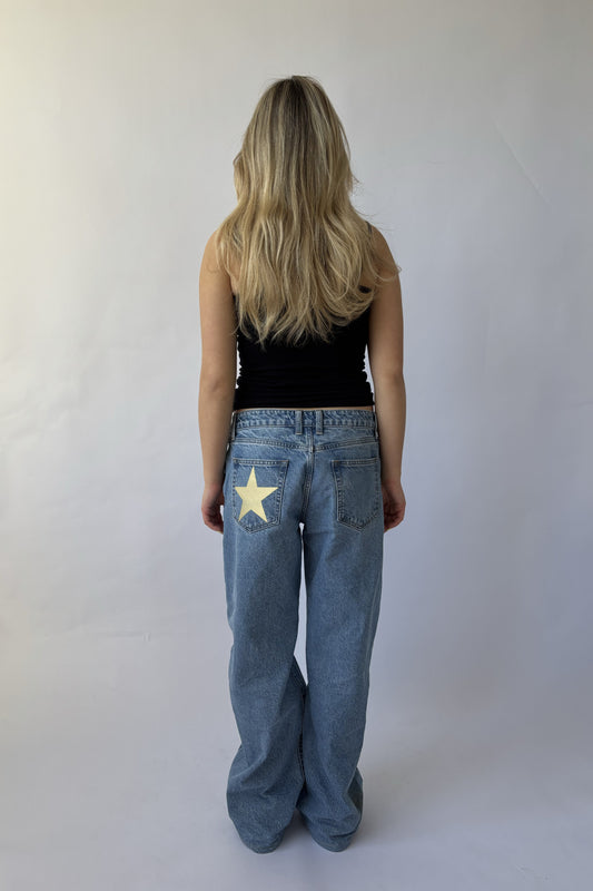 Cream star print- Left Pocket
