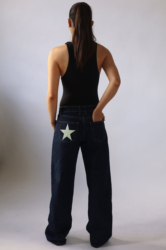 Cream star print- Left Pocket